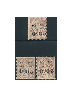 FRENCH GUIANA (2, 2a (2)), F-VF, og - 424221