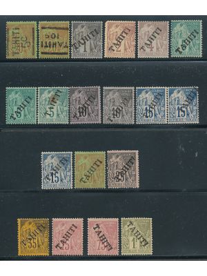 TAHITI- (14 different mint between 2/16), F-VF, most og - 424674