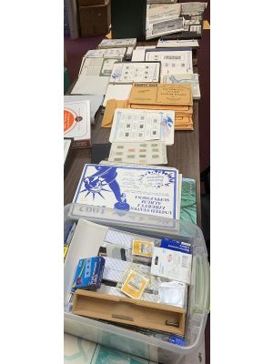 UNITED STATES – 5 LARGE CARTONS OF ALBUMS, SUPPLIES, POSTAGE, AND MORE – 423714