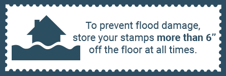 Water can damage your stamp collection